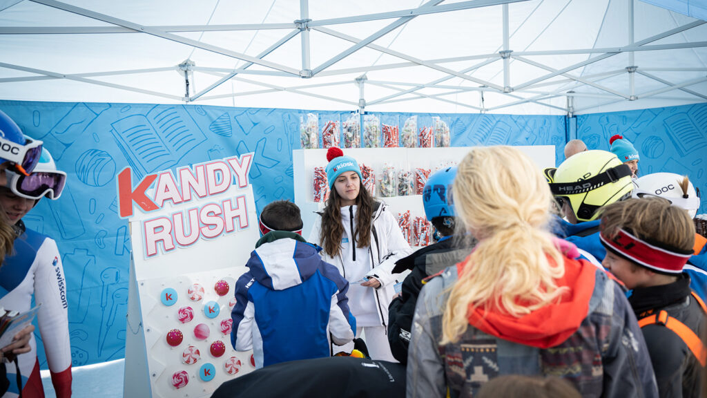 Süßigkeitenstand bei Wintersportevent