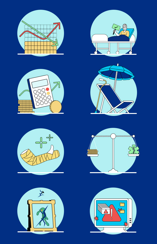Acht kreative Vektor-Illustrationen zu unterschiedlichen Themen