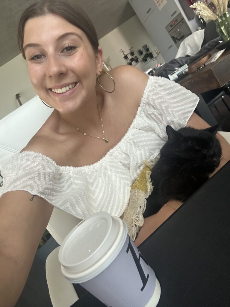 Chiara with cat